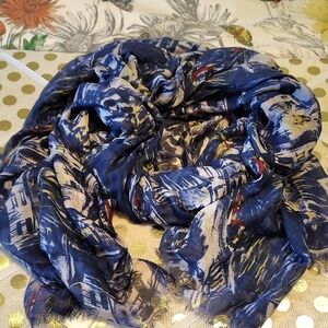 Patricia Nash Harbor Night Blue Scarf NWT